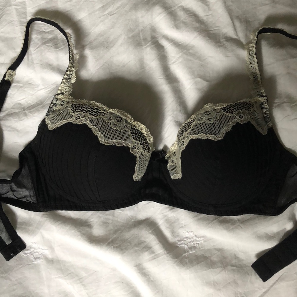 🌟 Black Lace Balconette Bra